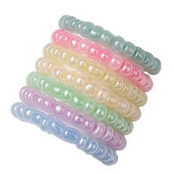 マカロン セイロン ラウンド ガラス シードビーズ ストレッチリング 女性用  ミックスカラー  3.5mm  内径：19mm  7個/セット&nbsp;RJEW-JR00701