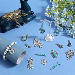 16шт 8 стиля подвески из синтетического бирюзового сплава&nbsp;FIND-SC0009-11