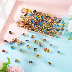 132 шт. 12-цветные бусины из сплава со стразами и глиной с большими отверстиями ALRI-TA0001-28
