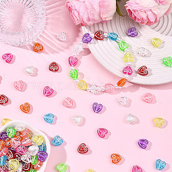 200 шт. 10 цвета прозрачные бусины из смолы&nbsp;RESI-SC0006-49