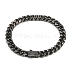 Браслеты-цепочки из хирургической нержавеющей стали 316 пробы с кубинскими звеньями BJEW-C125-12AS
