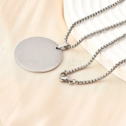 Colliers pendentifs vierges en acier inoxydable 304&nbsp;NJEW-P329-04D-P