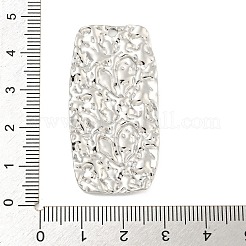 変色しない304ステンレススチールペンダント  テクスチャ  長方形のチャーム  ステンレス鋼色  45x22x2mm  穴：2mm&nbsp;STAS-M001-09P