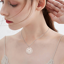 ステンレスペンダント201個  星座とフラットラウンド  ステンレス鋼色  22.5x19.5x1mm  穴：3mm&nbsp;STAS-CJ0005-06