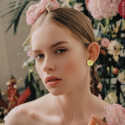 10 пара 10-х стилевых сережек-гвоздиков из сплава с 3D-цветком&nbsp;EJEW-FI0001-92