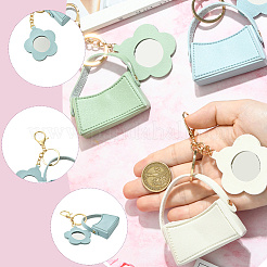 4 шт. 4 цвета pu кожаный мини-кошелек брелок KEYC-SC0001-70