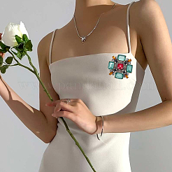 1 broche en alliage de style tibétain ornée de strass&nbsp;JEWB-SP0001-16A