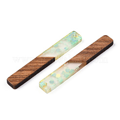 Большие подвески из прозрачной смолы и орехового дерева&nbsp;WOOD-G018-12E