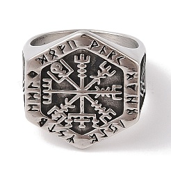 Viking 304 нержавеющая сталь vegvisir широкие кольца для мужчин RJEW-U005-21A-01