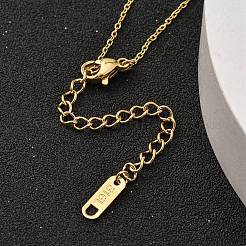 Ионное покрытие (ip) 304 нержавеющая сталь ромбовидные кабельные цепочки ожерелья для женщин NJEW-K255-35G