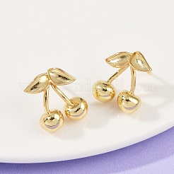 Серьги-гвоздики из вишневой латуни EJEW-F895-19G