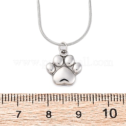 Ожерелья с подвеской в виде отпечатка собачьей лапы из нержавеющей стали 304 для женщин&nbsp;NJEW-Z044-13P