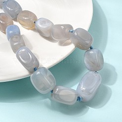 Collares de cuentas cuboides graduadas de ágata natural teñida con cierres de aleación.&nbsp;NJEW-C113-01D
