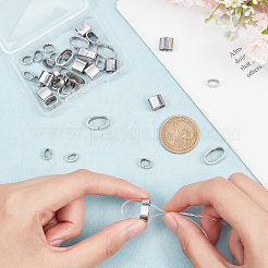 40 шт. 4 стиля 201 нержавеющая сталь скользящие подвески/слайдерные бусины STAS-BC0003-65