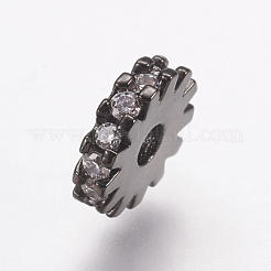 Micro latón allanan cúbicos separadores de abalorios de zirconia&nbsp;ZIRC-E143-21B