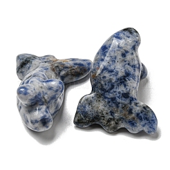 Резные фигурки целебных золотых рыбок из натуральной голубой пятнистой яшмы&nbsp;DJEW-D012-08J