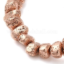 Fili di perle di roccia lavica naturale elettrodeposta&nbsp;G-L606-D02-01E