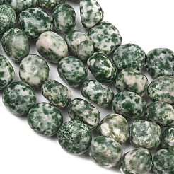 Fili di perle di diaspro spot verde naturale&nbsp;GG-CBA787B-A13