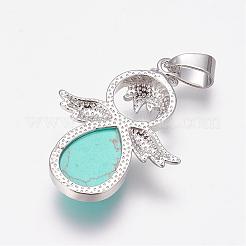 Окрашенные синтетические бирюзовые подвески&nbsp;G-G651-A01