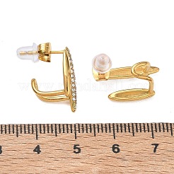 Pendientes de acero inoxidable 304 con rhinestone para mujer&nbsp;SA-CBA0E8A-02G