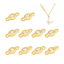 10 шт. 925 подвески-коннектора из стерлингового серебра с микропаве из прозрачного кубического циркония&nbsp;STER-PH0004-14