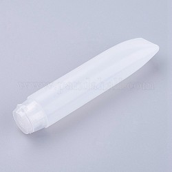 Transparent Cosmetic Soft Tube, Plastic Lotion Shampoo Cream Squeeze Packaging Tube, Screw Lid Flip Cap, Clear, 13.2x2.8cm, Capacity: about 50ml