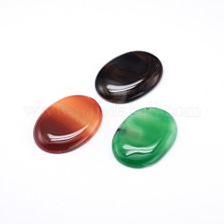Dyed Natural Agate Cabochons, Oval, Mixed Color, 40x30x6mm