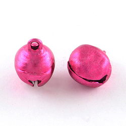 Breloques aluminium cloche, rose foncé, 14x11.5x10mm, Trou: 2mm