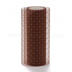 Glitter Deco Mesh Ribbons, Tulle Fabric, for Wedding Party Decoration, Skirts Decoration Making, Coconut Brown, 5.90~5.94 inch(15~15.1cm),  10yards/roll