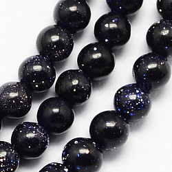 Synthetic Blue Goldstone  Bead Strands, Round, 2mm, Hole: 0.5mm, about 204pcs/strand, 15.3inch