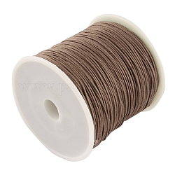 Braided Nylon Thread, Chinese Knotting Cord Beading Cord for Beading Jewelry Making, Camel, 0.8mm, about 100yards/roll