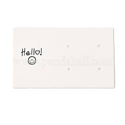 Карточки для демонстрации прямоугольных бумажных серег-гвоздиков, карточка для демонстрации ювелирных изделий для хранения серег, белые, 7.6x4.5x0.05 см, отверстие : 1.5 мм