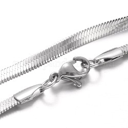 Collares de cadena de serpiente de 304 acero inoxidable, con cierre de langosta, color acero inoxidable, 17.7 pulgada (45 cm), 3x0.6mm