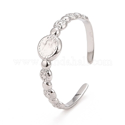304 anillo de puño abierto redondo plano de acero inoxidable para mujer, color acero inoxidable, nosotros tamaño 7 3/4 (17.9 mm)