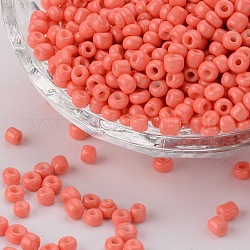 Baking Paint Glass Seed Beads, Light Coral, 12/0, 1.5~2mm, Hole: 0.5~1mm, about 30000pcs/bag