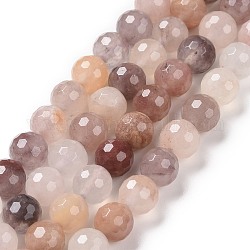 Chapelets de perles de quartz naturel, facetté (128 facettes), ronde, 8mm, Trou: 1.2mm, Environ 48 pcs/chapelet, 15.16'' (38.5 cm)