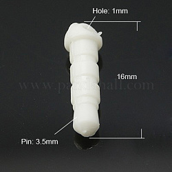 Tapones a prueba de polvo móvil de plástico, blanco, 16mm, pin: 3.5 mm, agujero: 1 mm