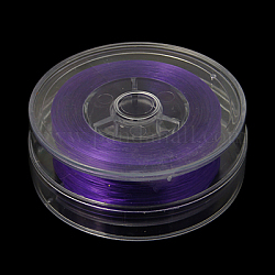 Filo di cristallo elastico piatto, filo per perline elastico, per realizzare bracciali elastici, viola scuro, 0.8mm