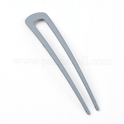 Tenedor de pelo de aleación de zinc, gris claro, 100x19.5x2mm