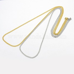 304 из нержавеющей стали Снаряженная цепи ожерелья, с карабин-лобстерами , разноцветные, 29.5 дюйм (74.9 см)