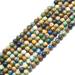 Natürliche Chrysokolla und Lapislazuli Perlen, Runde, 6 mm, Bohrung: 0.8 mm, ca. 63 Stk. / Strang, 15.55 Zoll (39.5 cm)