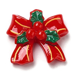 Cabochon in resina opaca a tema natalizio, per fare gioielli, bowknot, 22x25x9mm