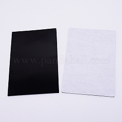 Ensembles de papier de feuille de silicone d'éponge, avec dos adhésif, antidérapant, rectangle, noir, 15x10x0.2 cm