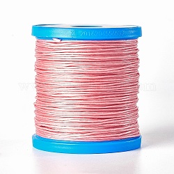 Round Waxed Cords, Micro Macrame Cord, Polyester Leather Sewing Thread, for Bracelets Making, Beading, Crafting, Bookbinding , Pink, 1mm, about 87.48 yards(80m)/roll