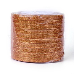 Glitter Metallic Ribbon, Sparkle Ribbon, with Gold Metallic Cords, Valentine's Day Gifts Boxes Packages, Orange, 1/4 inch(6mm), about 33yards/roll(30.1752m/roll), 10rolls/group