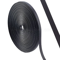 Пластиковые плетеные шнуры, плоский, чёрные, 12 мм, около 43.74 ярда (40 м) / пачка