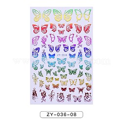 Adesivi per nail art, autoadesiva, per le decorazioni delle punte delle unghie, modello di farfalla, colore misto, 12x7.5cm