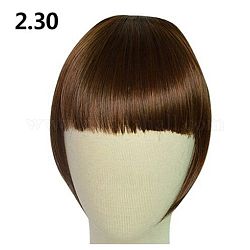 Зажим для волос в женской чёлке, термостойкое высокотемпературное волокно, синтетическая плоская челка с височной лицевой бахромой, светло-коричневый, 19.6~21.6 дюйм (50~55 см)