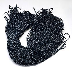Seile aus Polyester und Spandex, 1 innerer Kern, Schwarz, 2 mm, ca. 109.36 Yard (100m)/Bündel