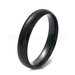 Placage ionique (ip) 304 anneaux plats en acier inoxydable, noir, taille 7, diamètre intérieur: 17 mm, 4mm